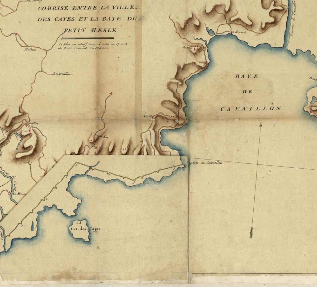 This old map of Plan De La Partie De Côte De St. Domingue Comrise Entre La Ville Des Cayes Et La Baye Du Petit Mesle from 1780 was created by  in 1780