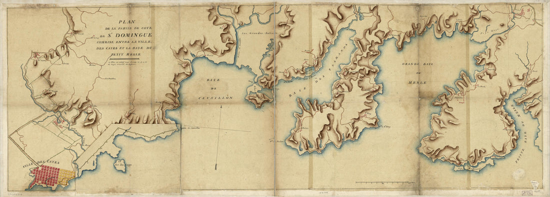 This old map of Plan De La Partie De Côte De St. Domingue Comrise Entre La Ville Des Cayes Et La Baye Du Petit Mesle from 1780 was created by in 1780