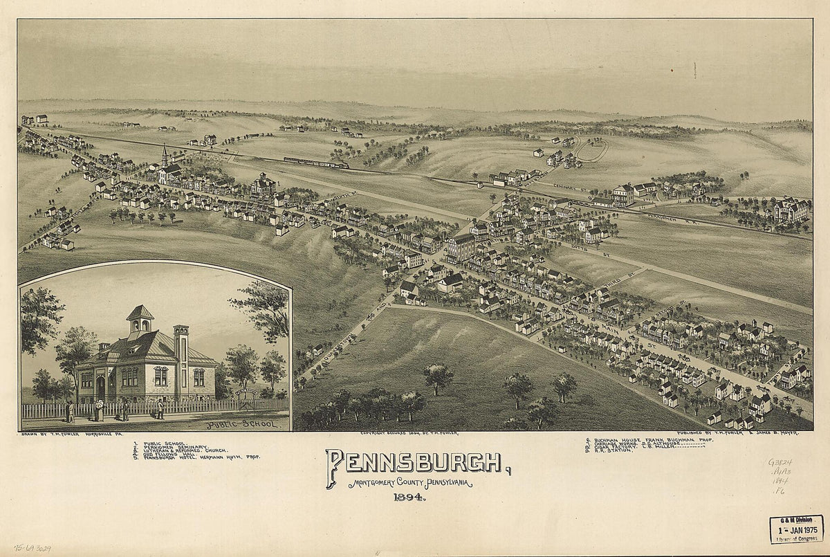 Pennsburgh, Montgomery County, Pennsylvania 1894 by Relic Map Company