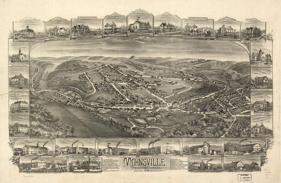 This old map of Mohnsville, Pennsylvania from 1898 was created by Bailey & Moyer in 1898