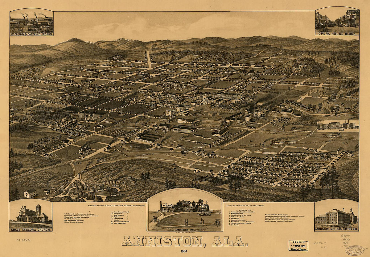 Anniston,Alabama 1887 by Relic Map Company