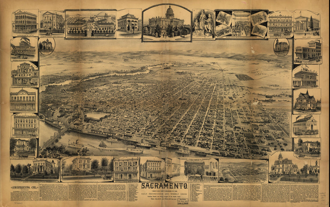 This old map of Sacramento from 1890 was created by W.W. Elliott & Co in 1890