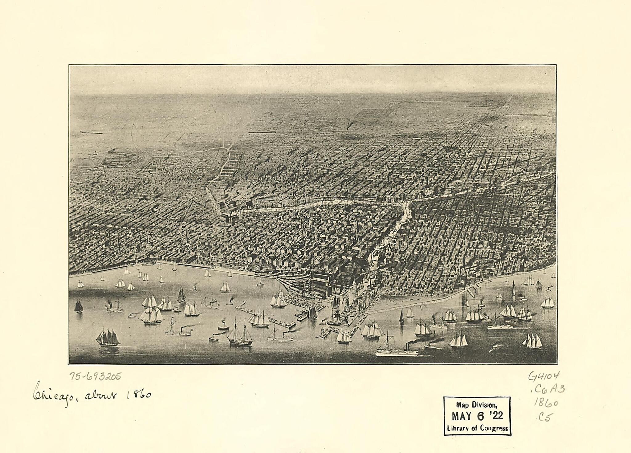 This old map of Chicago from 1860 was created by in 1860