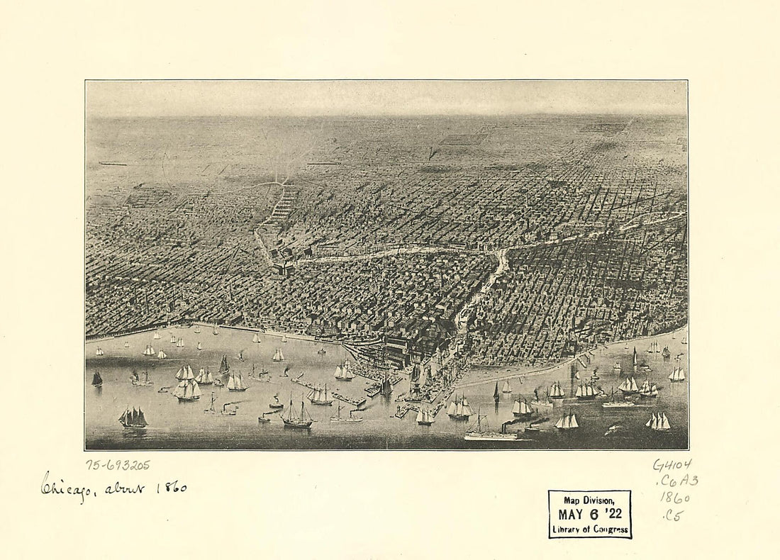 This old map of Chicago from 1860 was created by in 1860