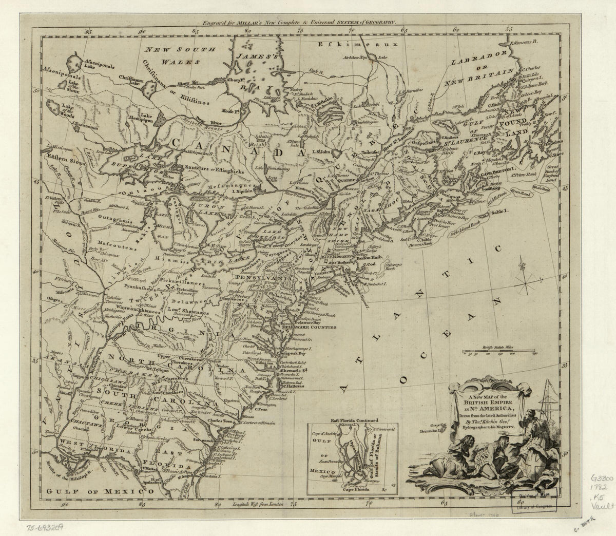 A New Map of the British Empire In Nth. America 1782 by Relic Map Company