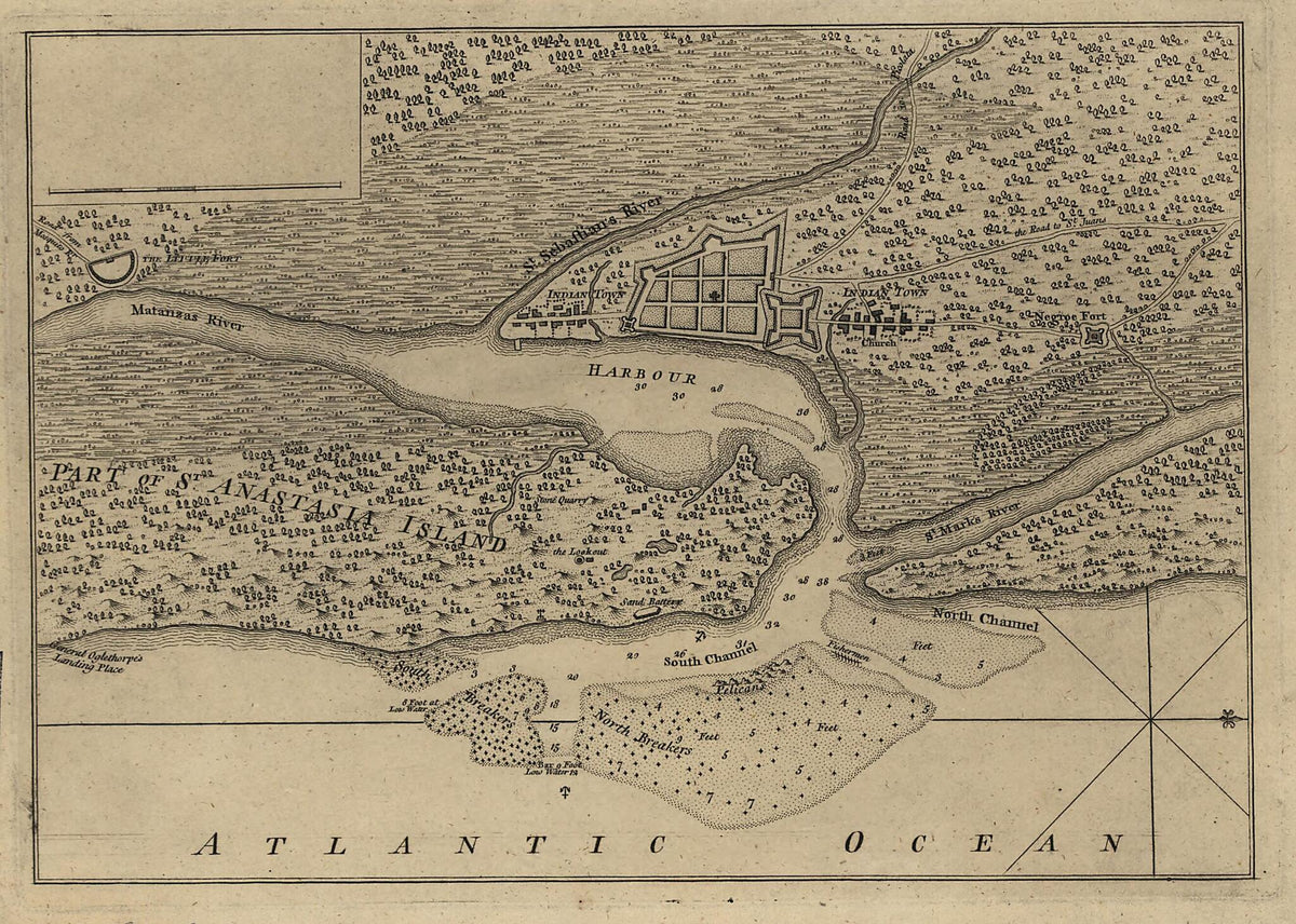 Plan of the Town and Harbour of St. Augustine 1762 by Relic Map Company
