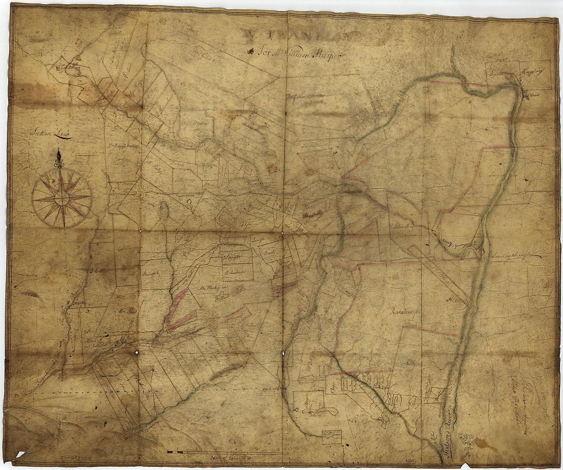 This old map of A Portion of New York from the Hudson River West to the Unadilla Branch of the Susquehanna River; from the Delaware River North to Fort Stanwix from 1700 was created by in 1700