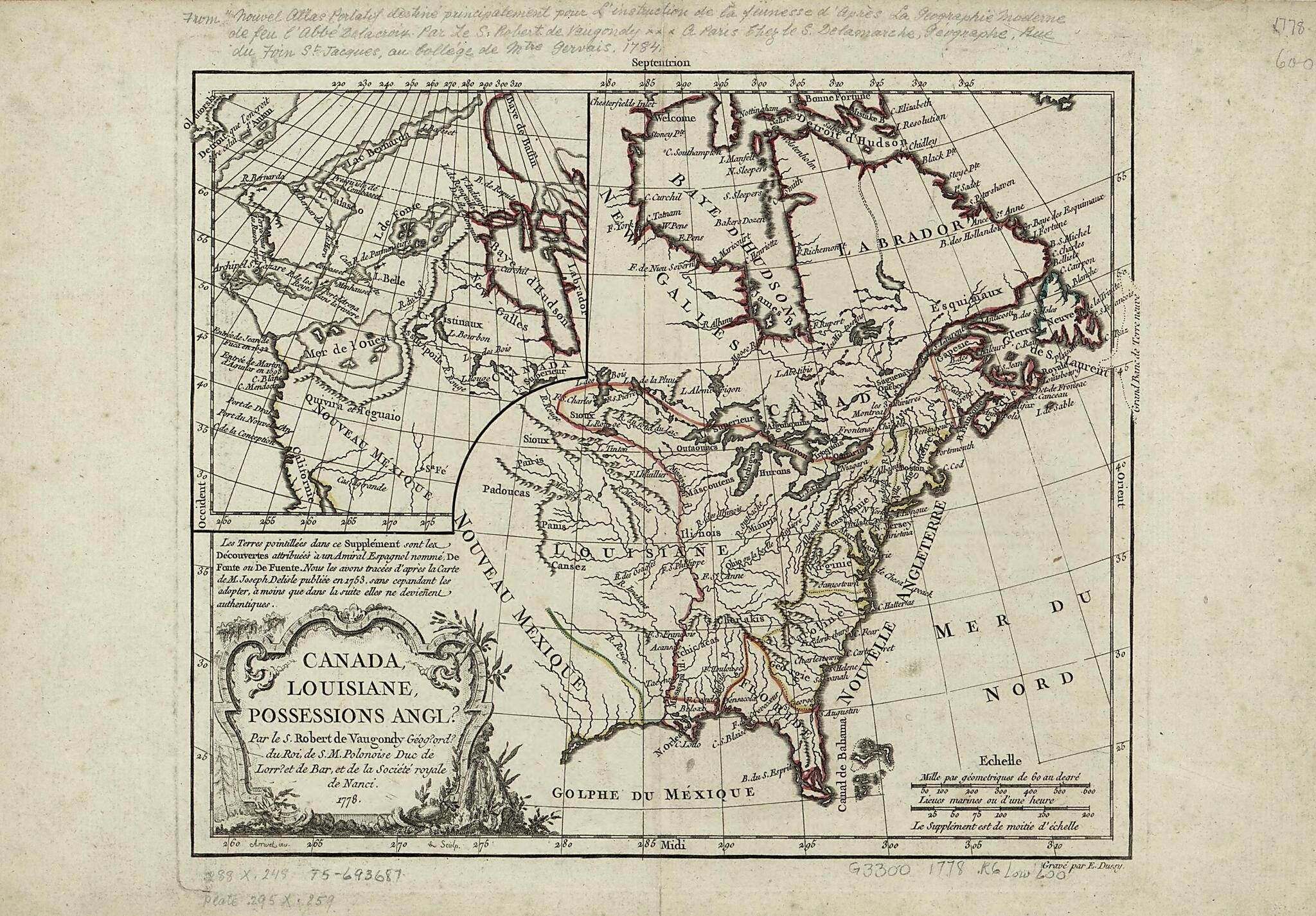 Canada, Louisiane, Possessions Angl? 1778 by Relic Map Company