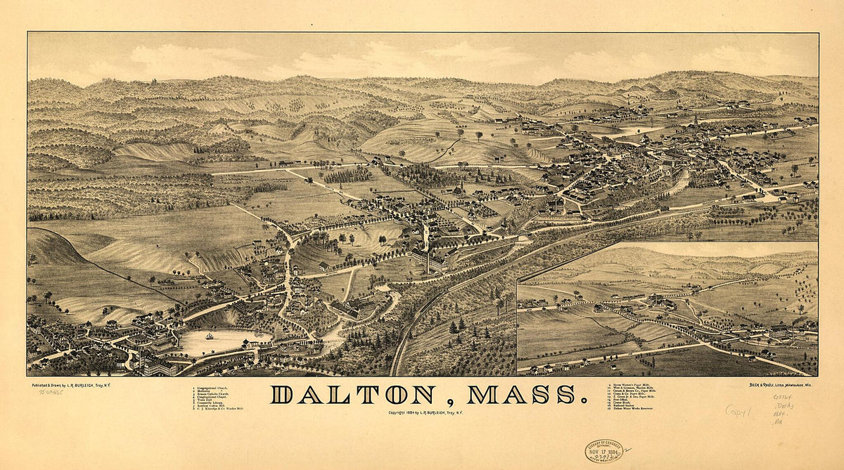 Dalton, Massachusetts 1884 by Relic Map Company