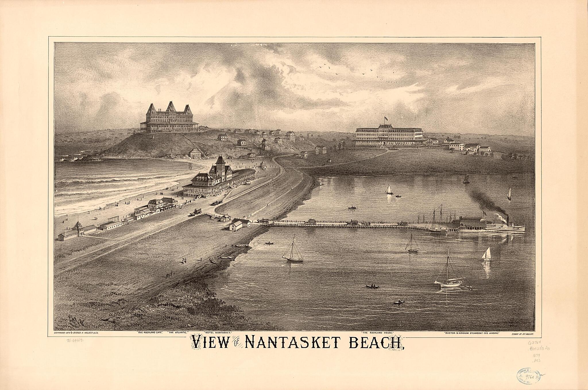 This old map of View of Nantasket Beach from 1879 was created by Geo. H. Walker & Co, Richard P. Mallory in 1879