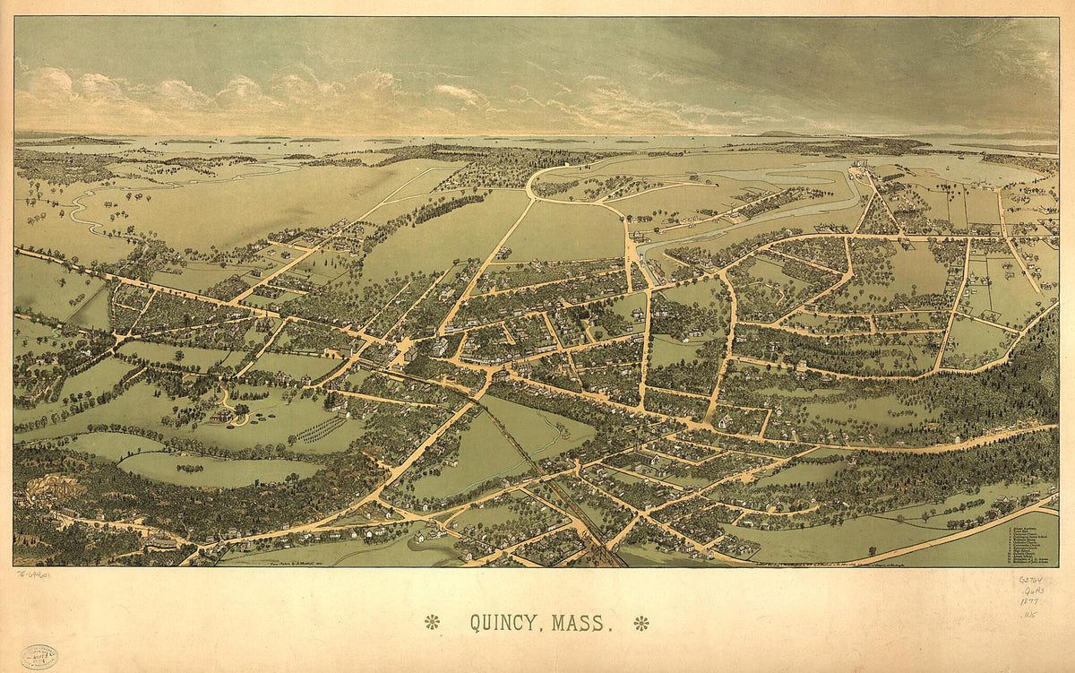 Quincy, Massachusetts 1877 by Relic Map Company
