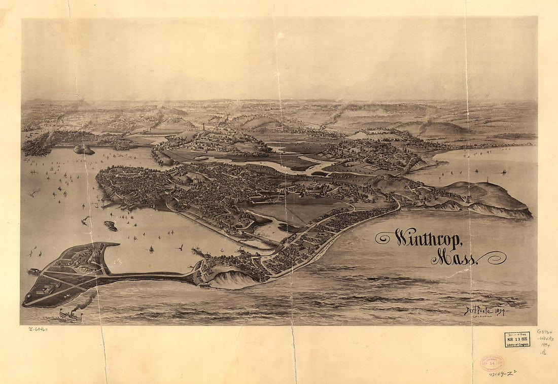 This old map of Winthrop, Massachusetts from 1894 was created by A. F. Poole in 1894