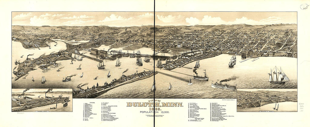 View of Duluth, Minnesota 1883 by Relic Map Company