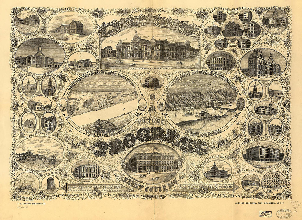 Pen Picture of the Progress of the City of St. Louis, Mo 1884 by Relic Map Company