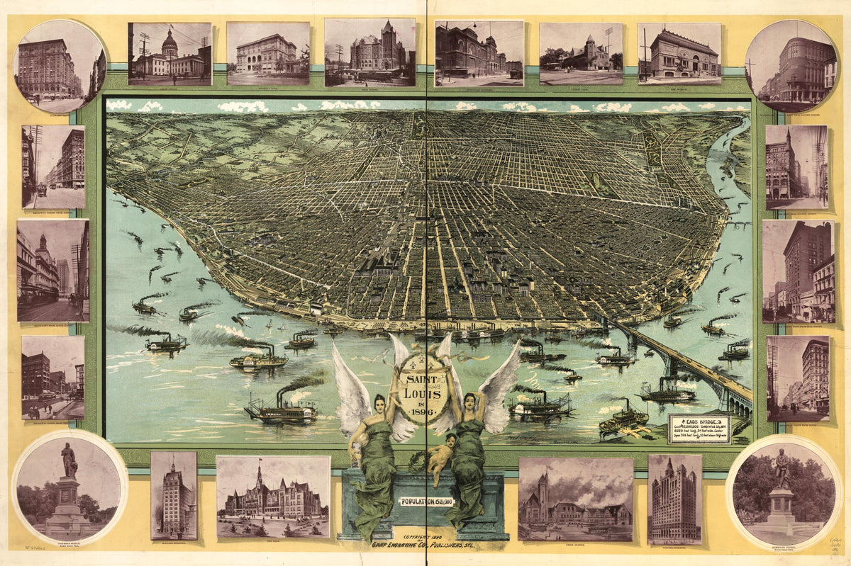 Saint Louis In 1896 by Relic Map Company
