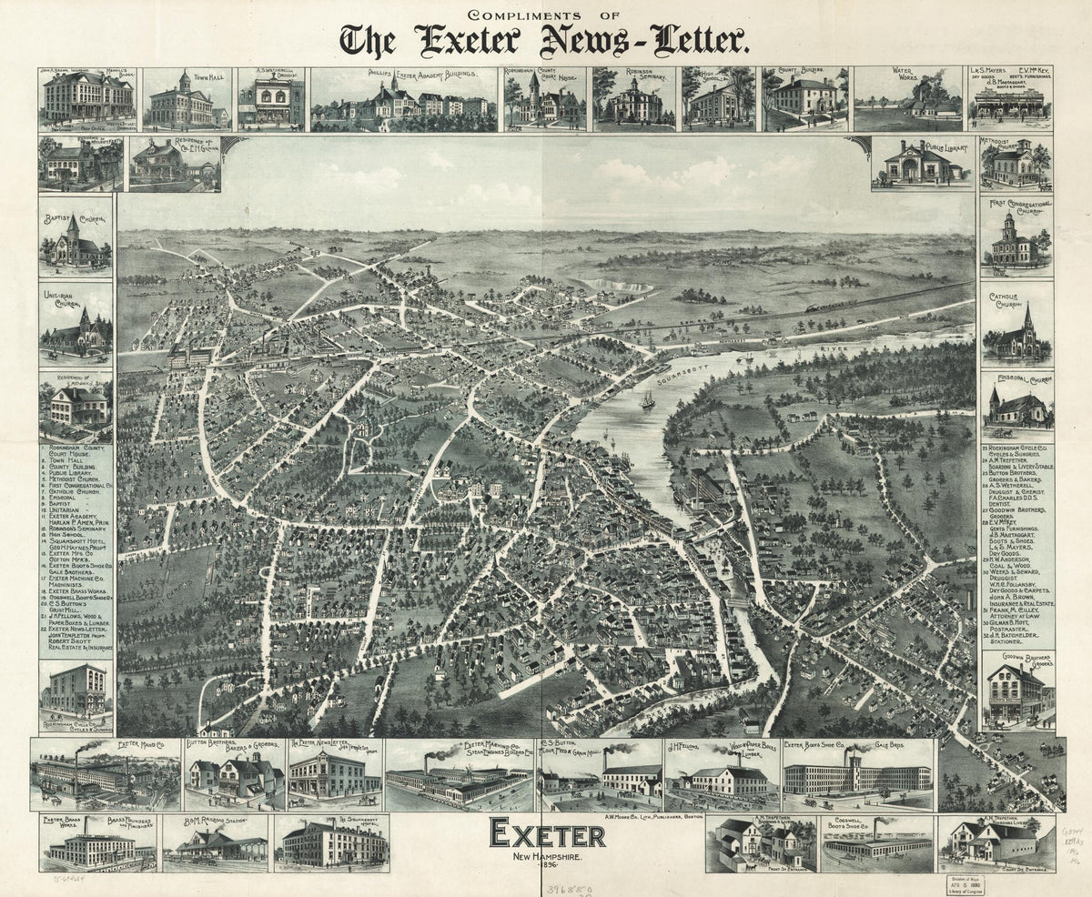 Exeter, New Hampshire, 1896 by Relic Map Company