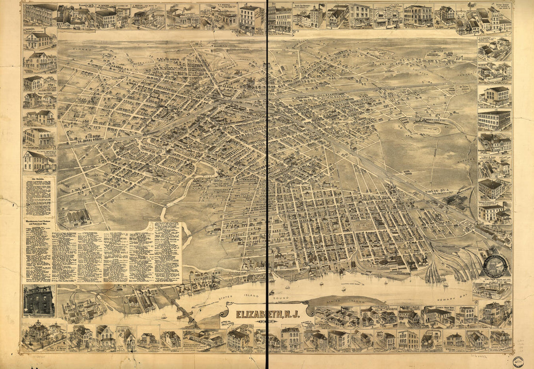This old map of Elizabeth, New Jersey from 1898 was created by Landis and Hughes in 1898