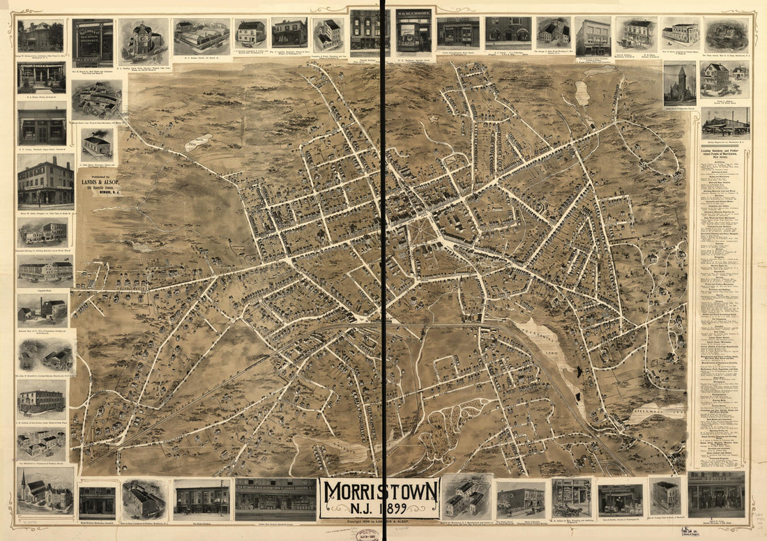 This old map of Morristown, New Jersey from 1899 was created by Landis & Alsop in 1899