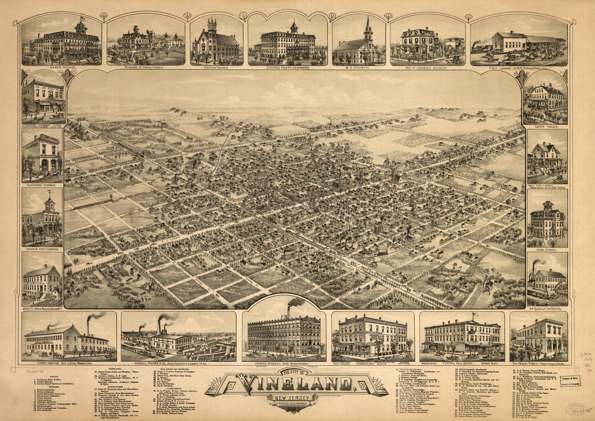 The City of Vineland, New Jersey, 1885 by Relic Map Company