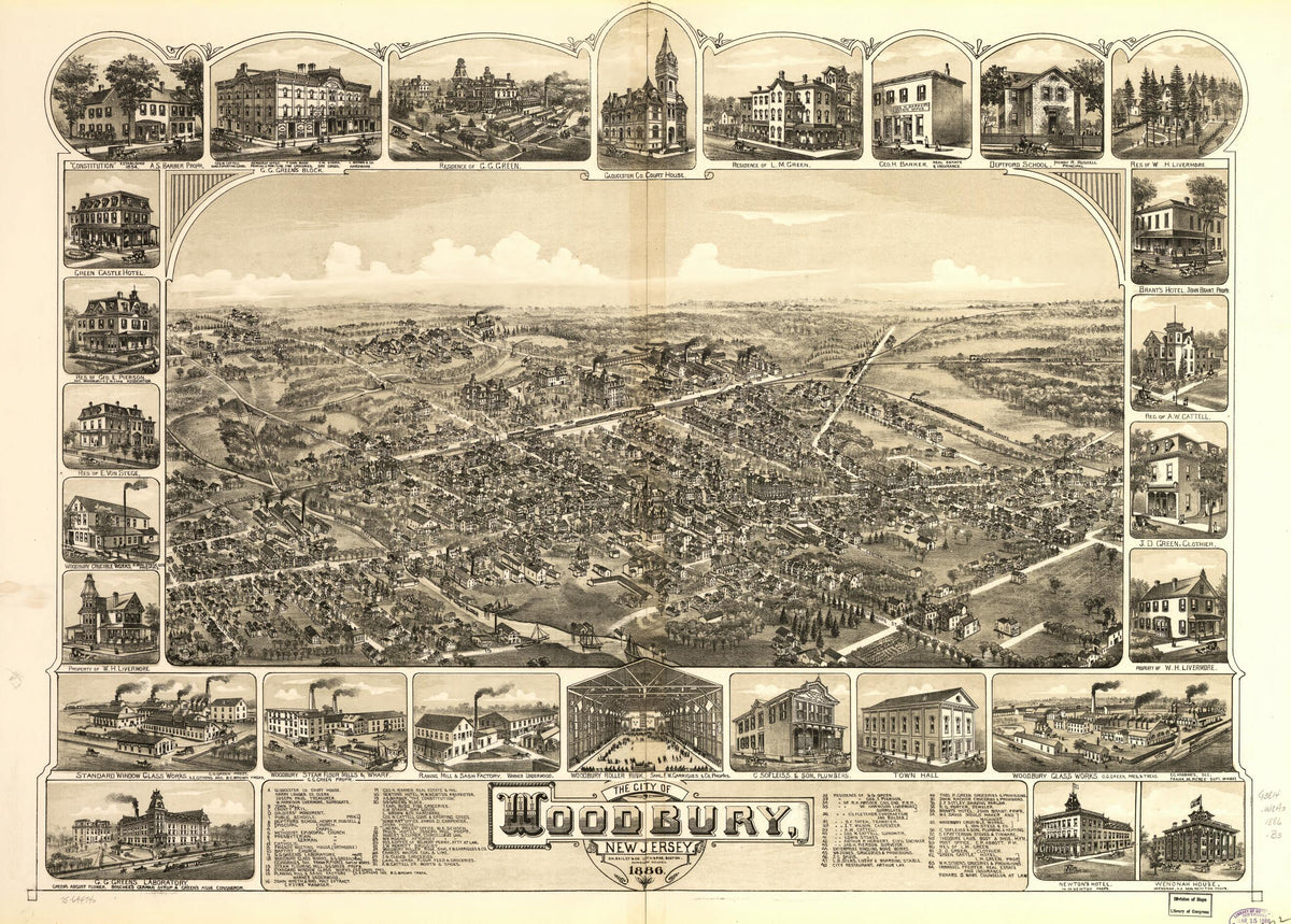 The City of Woodbury, New Jersey, 1886 by Relic Map Company