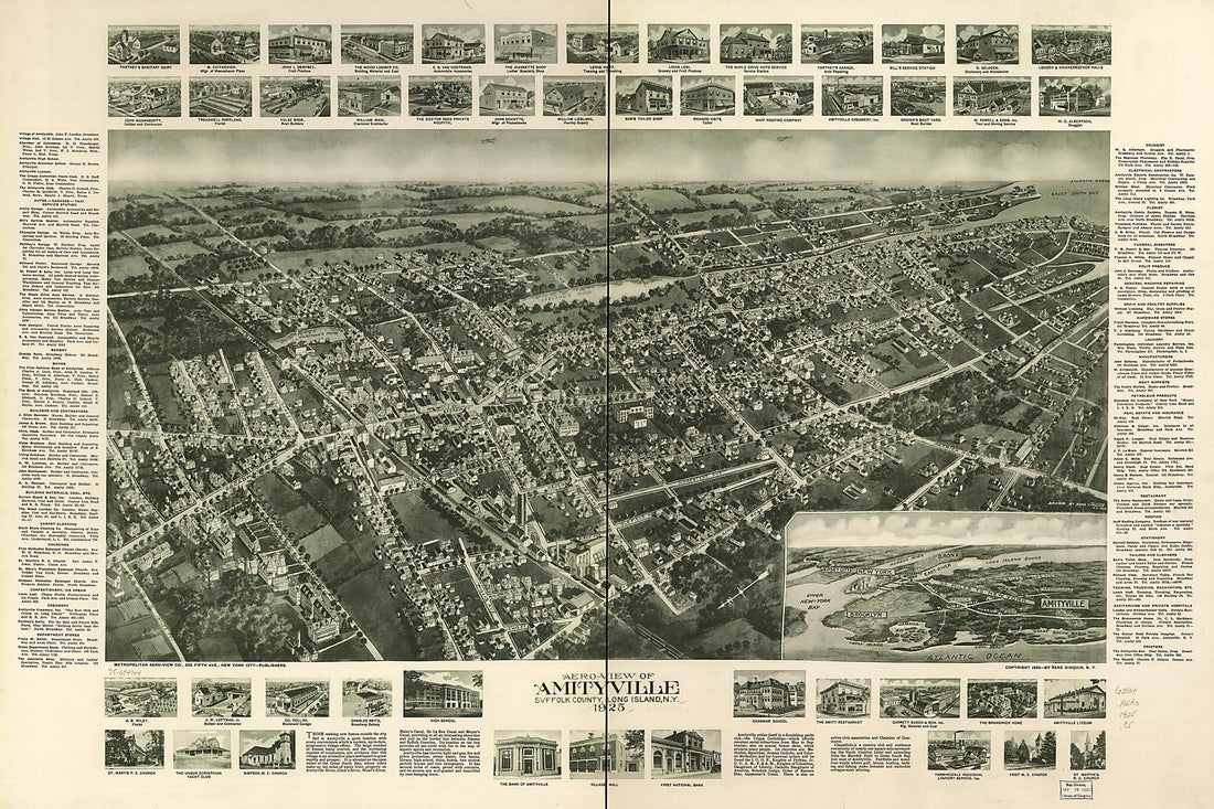 This old map of View of Amityville, Suffolk County, Long Island, New York from 1925 was created by Rene Cinquin, View Co in 1925