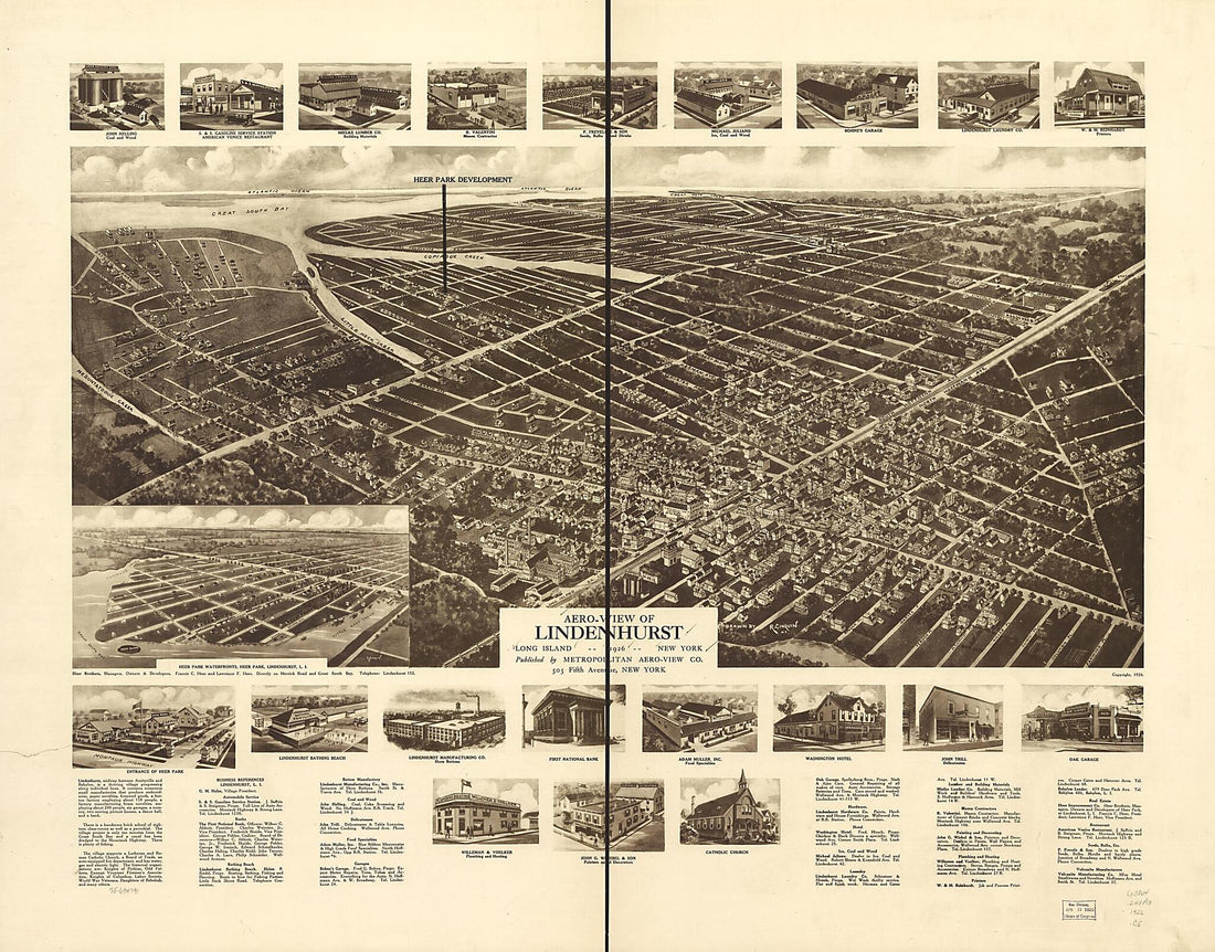 This old map of View of Lindenhurst, Long Island, from 1926, New York was created by Rene Cinquin, View Co in 1926