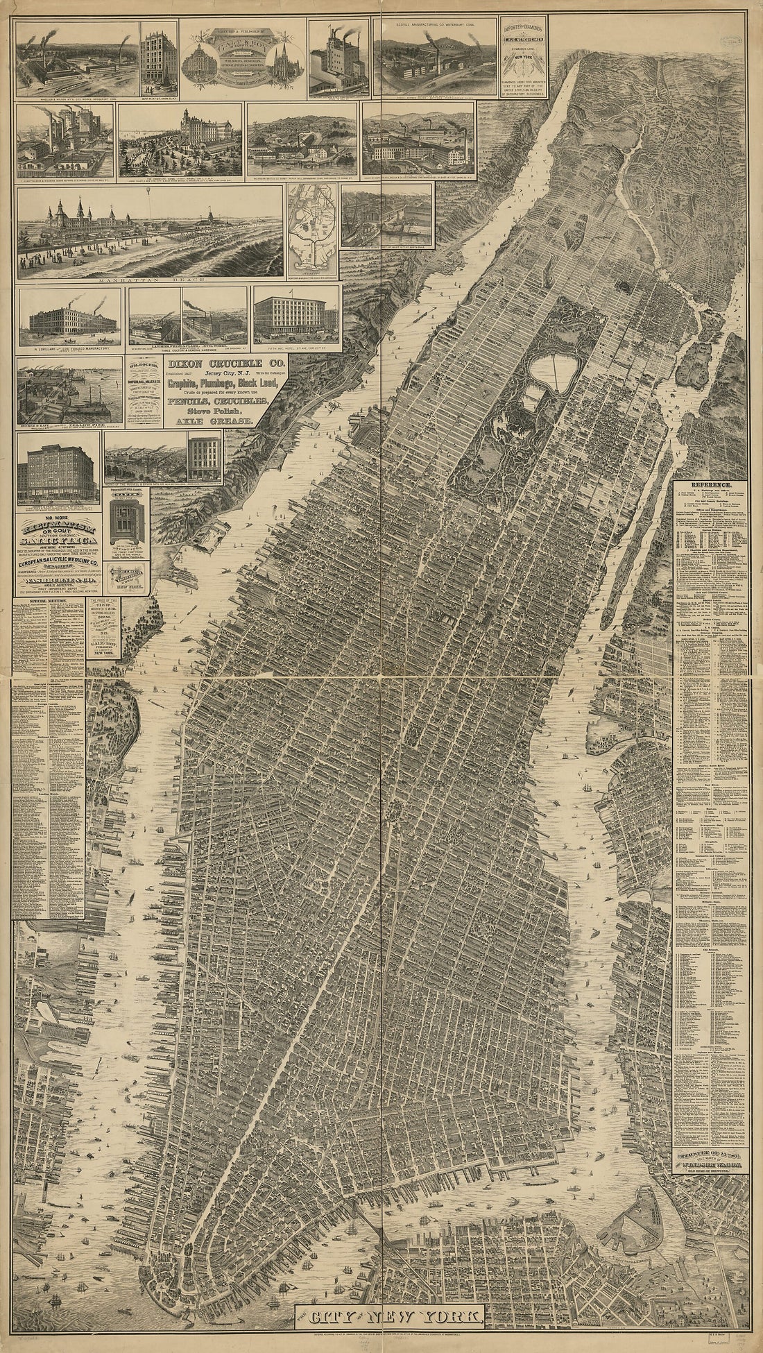 This old map of The City of New York from 1879 was created by Galt & Hoy, Will L. Taylor in 1879