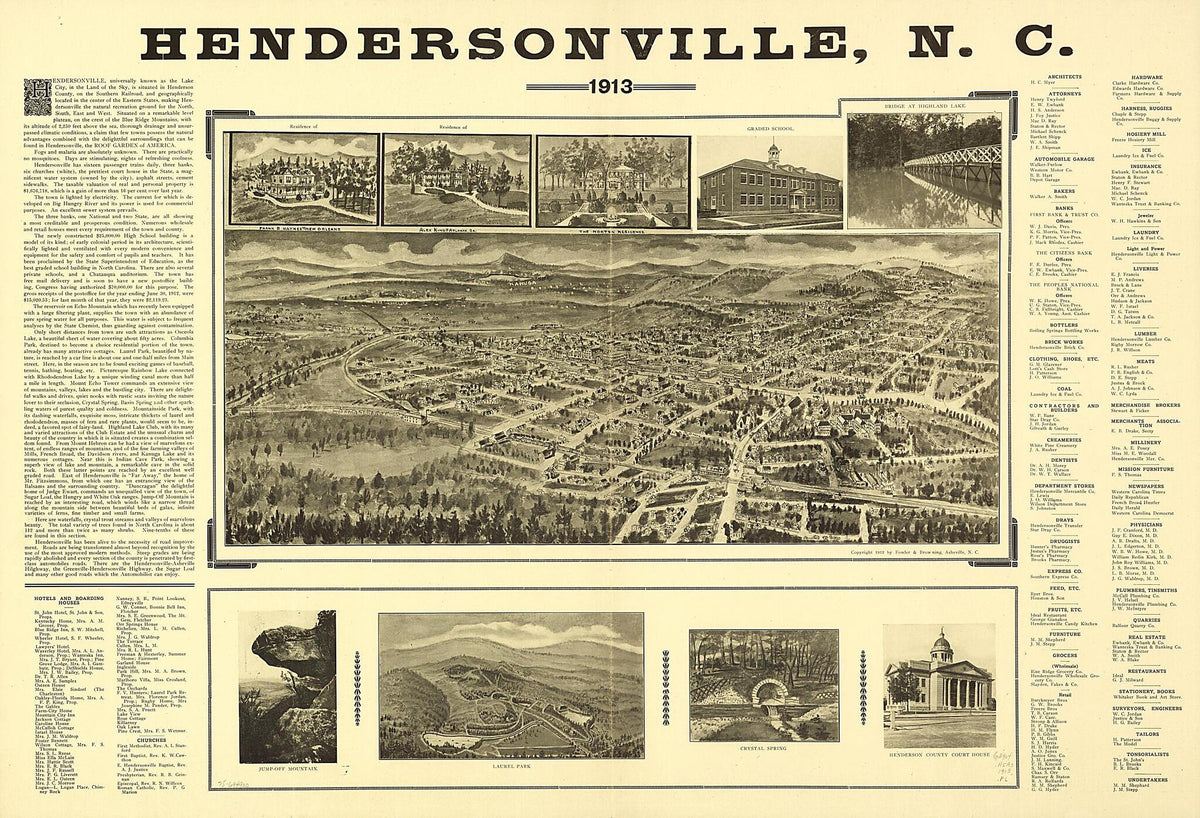 Hendersonville, N.C. 1913 by Relic Map Company