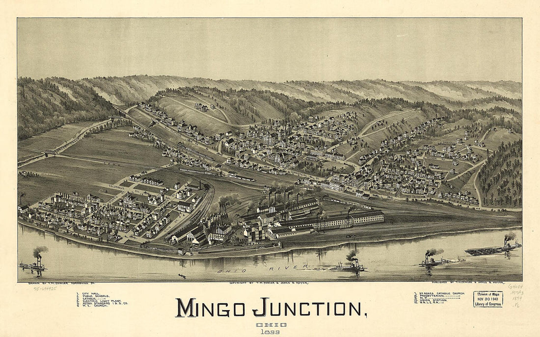 This old map of Mingo Junction, Ohio from 1899 was created by T. M. (Thaddeus Mortimer) Fowler, James B. Moyer in 1899