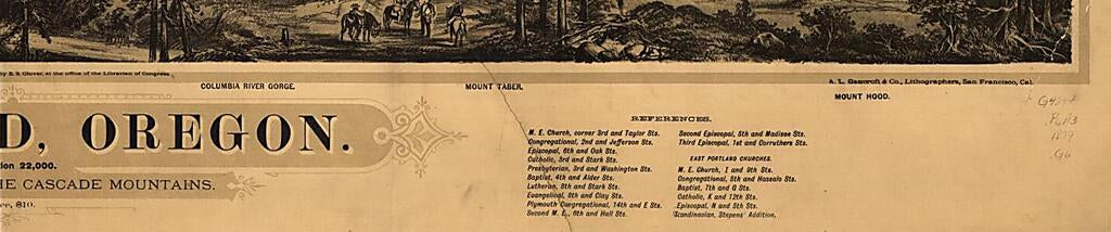 This old map of Portland, Oregon from 1879 was created by  A.L. Bancroft & Company, E. S. (Eli Sheldon) Glover in 1879