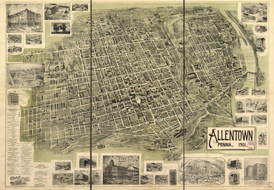 This old map of Allentown, Penna. from 1901 was created by Landis & Alsop in 1901