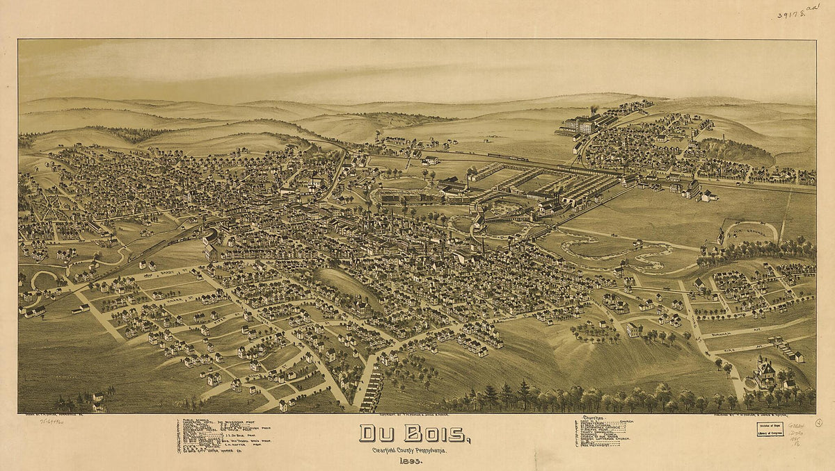 Du Bois, Clearfield County, Pennsylvania, 1895 by Relic Map Company