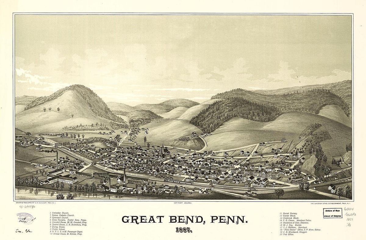 Great Bend, Pennsylvania 1887 by Relic Map Company