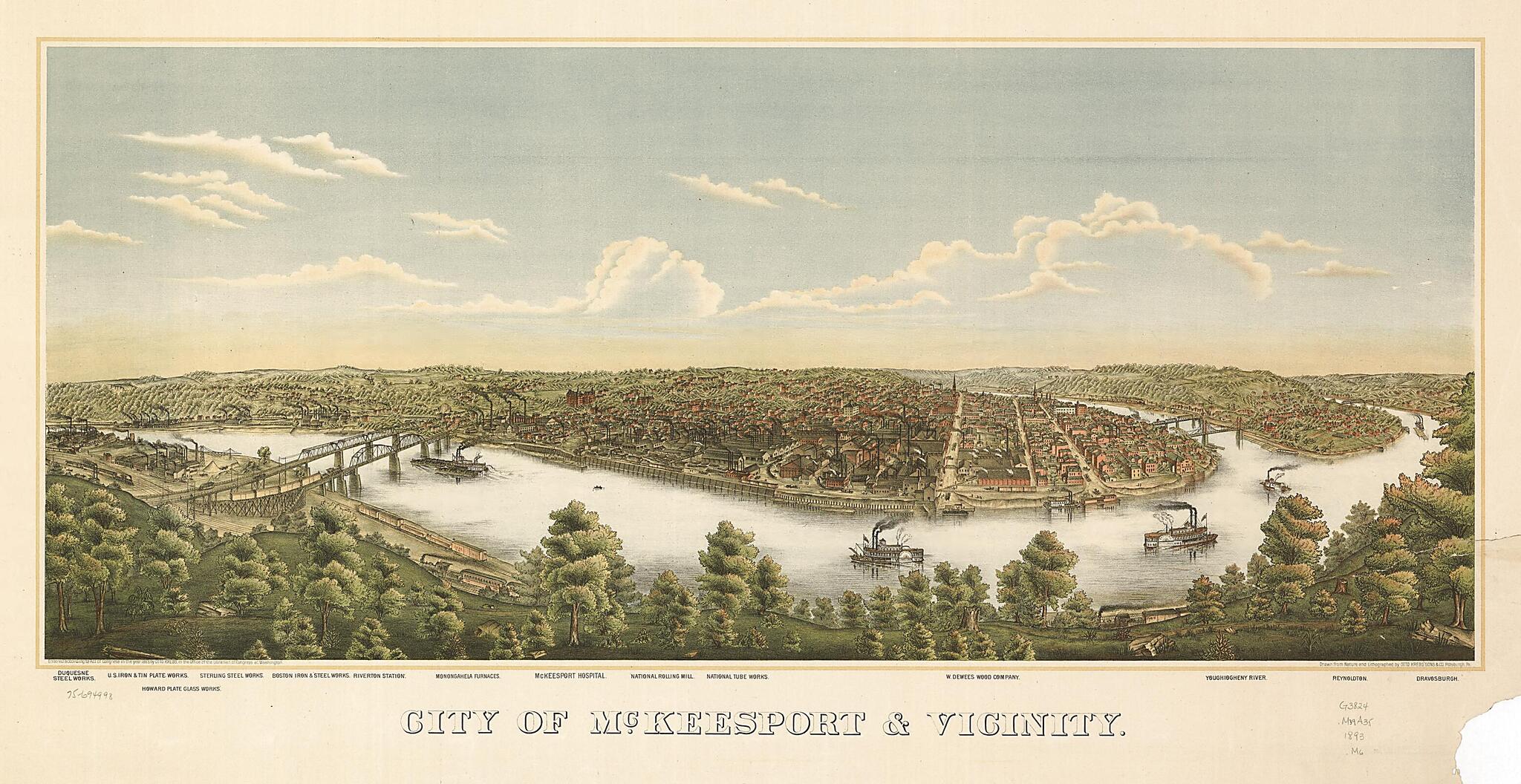 This old map of City of McKeesport & Vicinity from 1893 was created by Otto Krebs, H. Morgenroth, Otto Krebs&