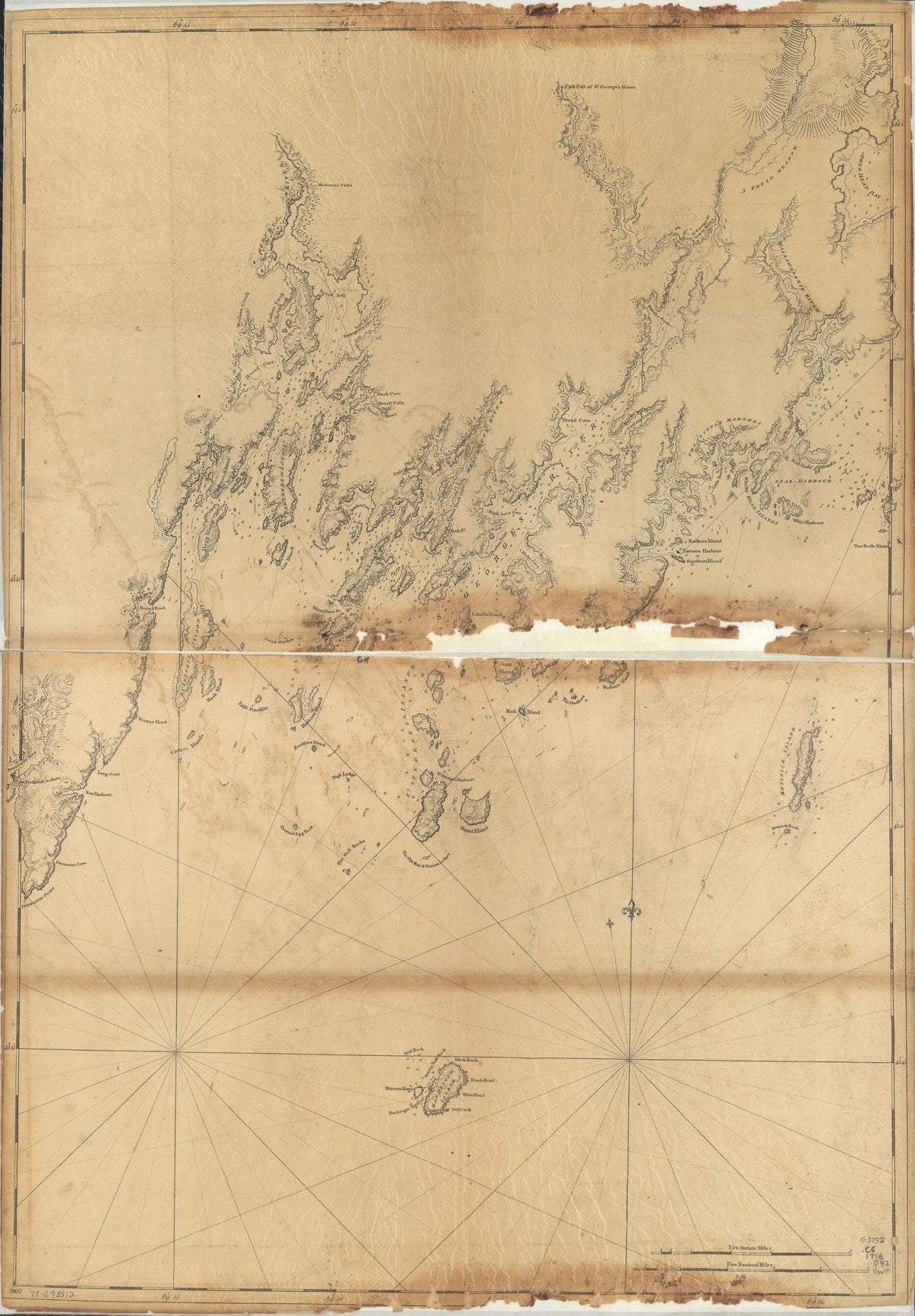 Coast of Maine from Rockland Harbor to Pemaquid Point 1776 by Relic Map Company