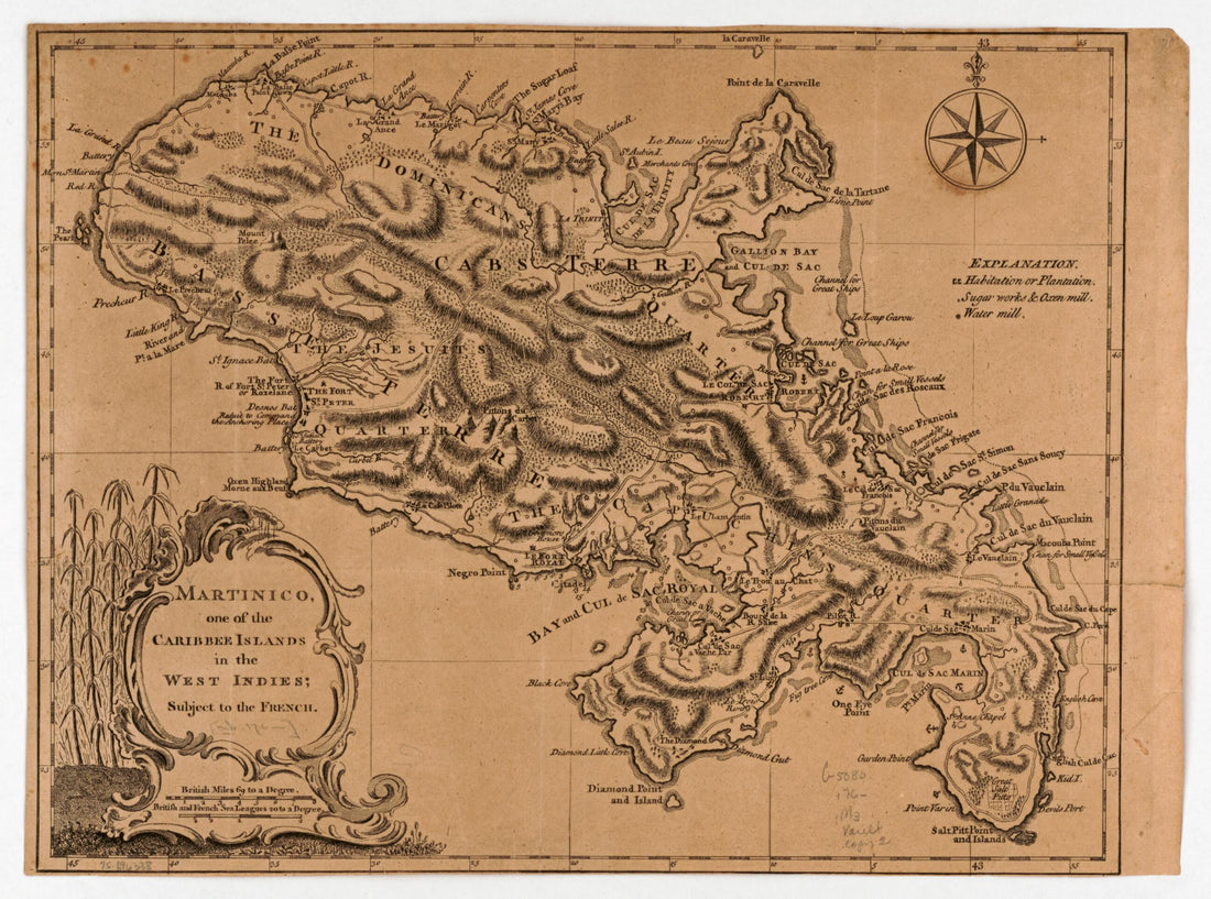 This old map of Martinico, One of the Caribbee Islands, In the West Indies; Subject to the French from 1760 was created by in 1760