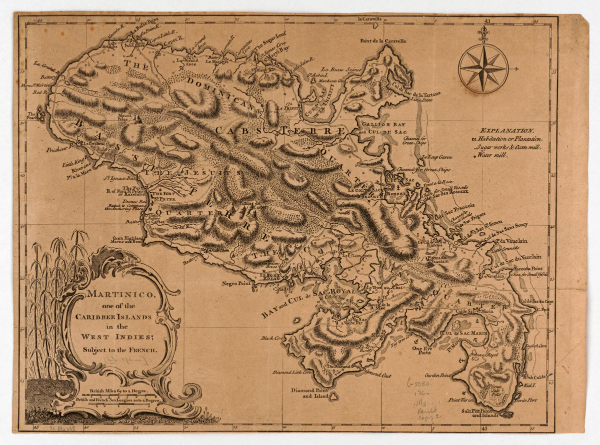 Martinico, One of the Caribbee Islands, In the West Indies; Subject to the French 1760 by Relic Map Company