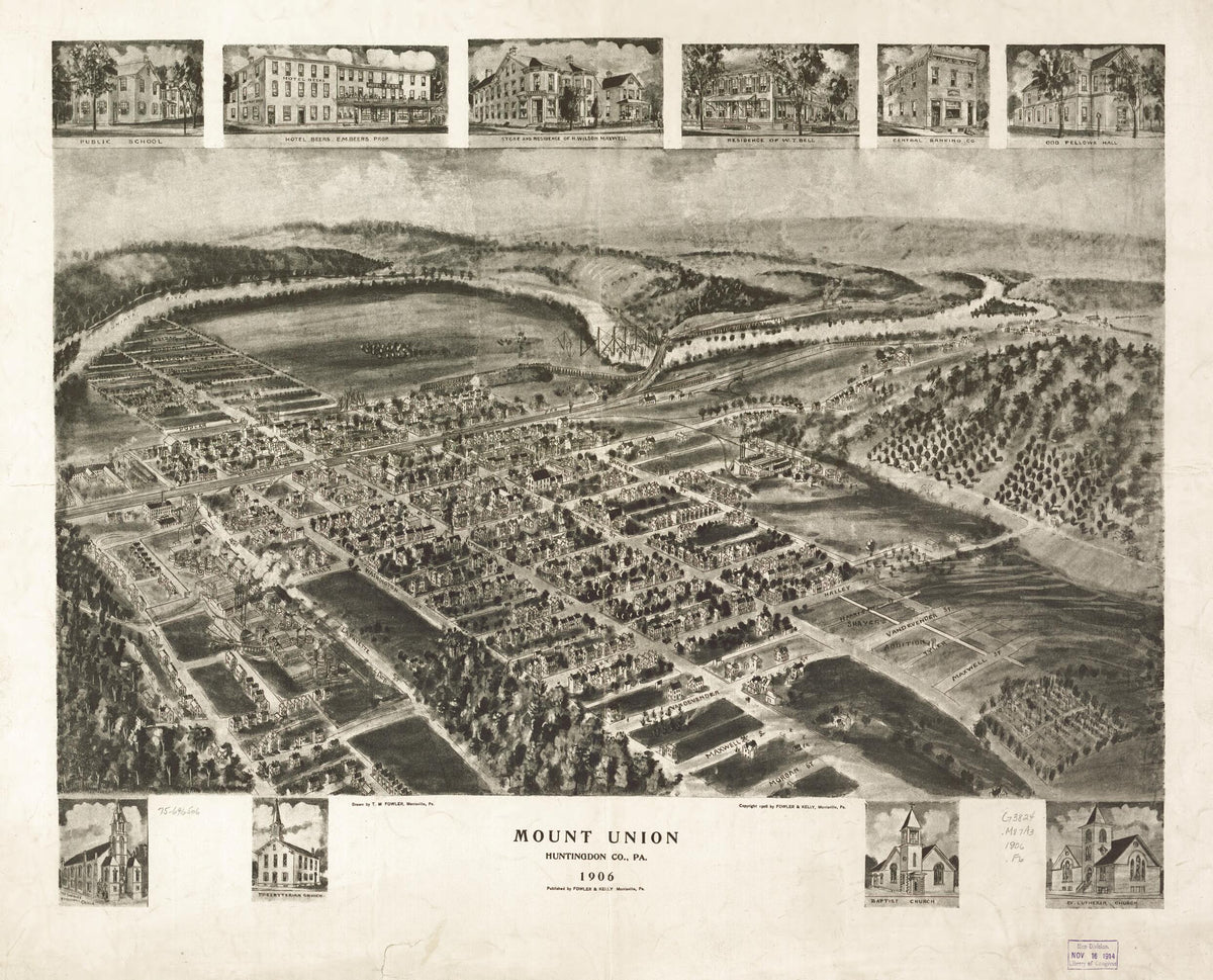Mount Union, Huntingdon County, Pennsylvania 1906 by Relic Map Company