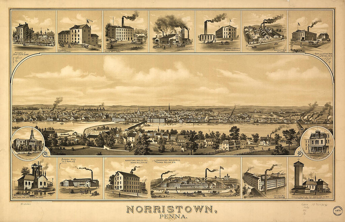 This old map of Norristown, Penna. from 1881 was created by Packard & Butler in 1881