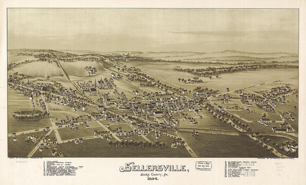 Sellersville, Bucks County, Pennsylvania 1894 by Relic Map Company