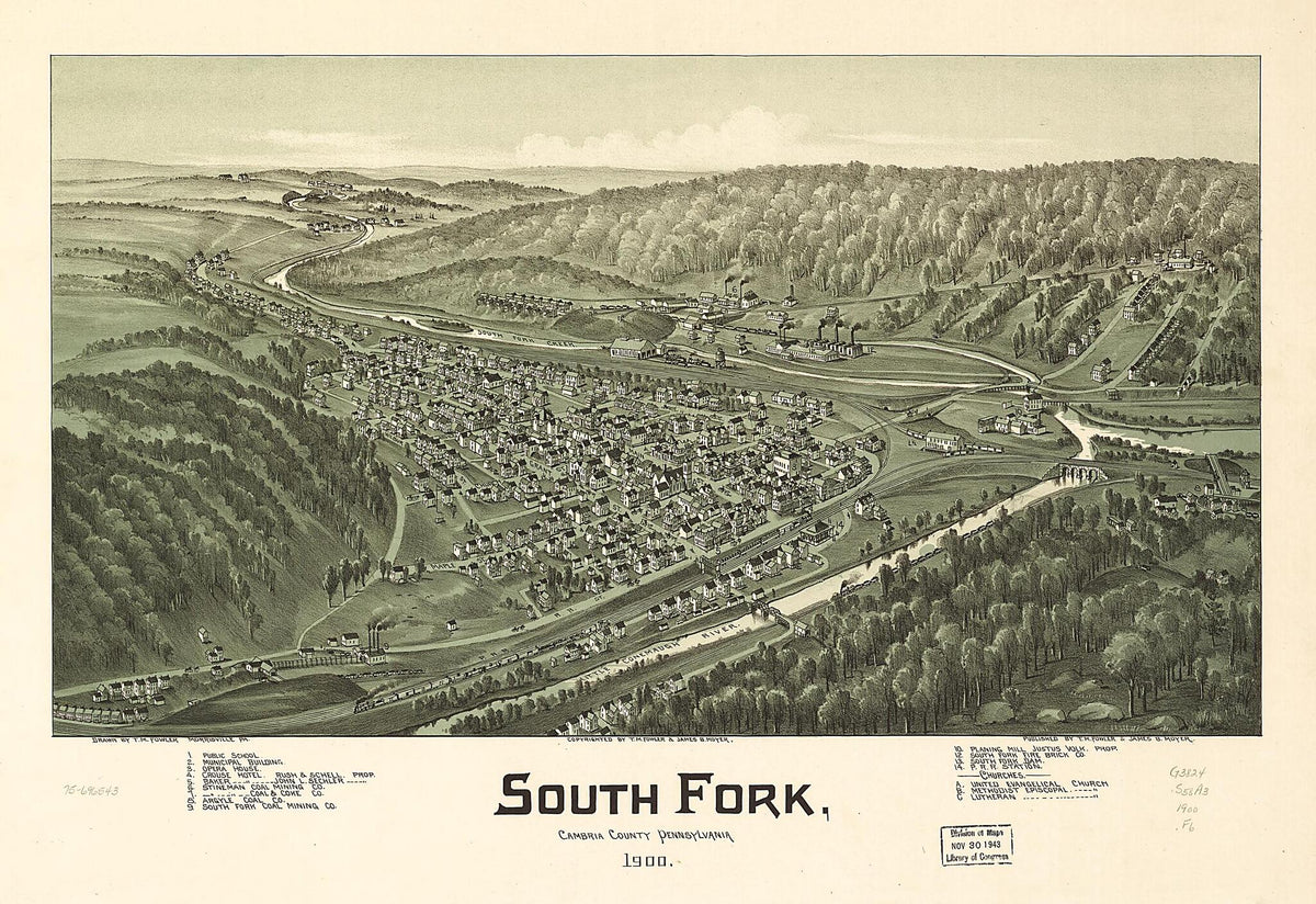 South Fork, Cambria County, Pennsylvania 1900 by Relic Map Company