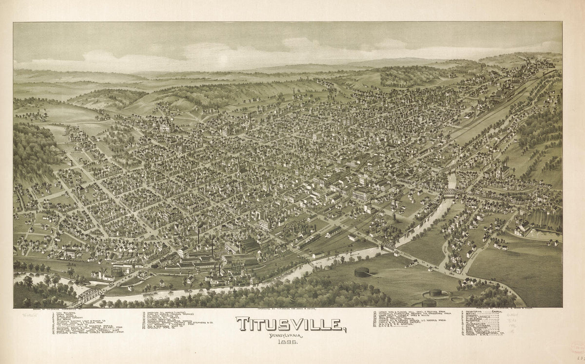Titusville, Pennsylvania 1896 by Relic Map Company