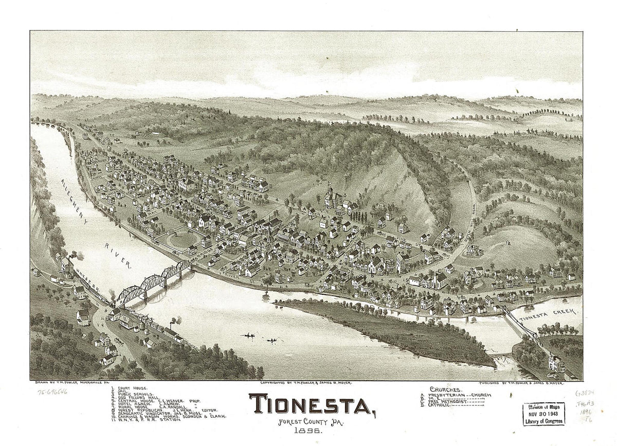 Tionesta, Forest County, Pennsylvania 1896 by Relic Map Company