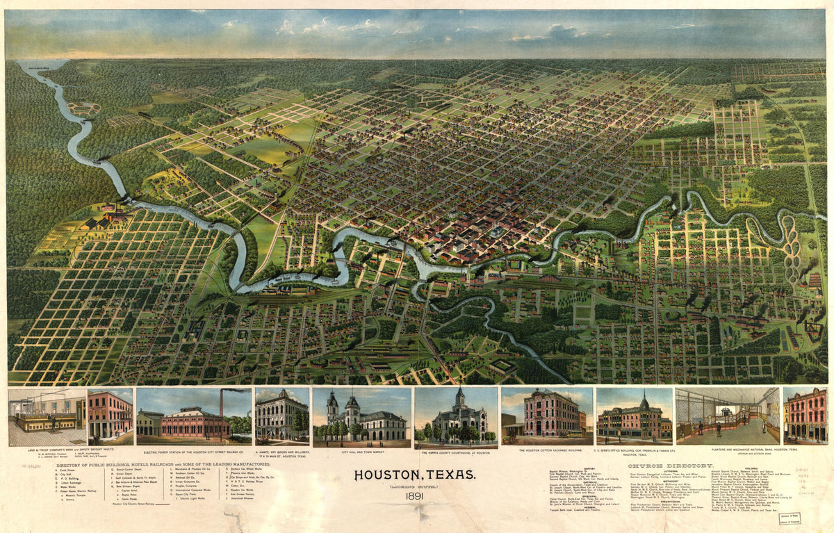 Houston, Texas 1891 by Relic Map Company