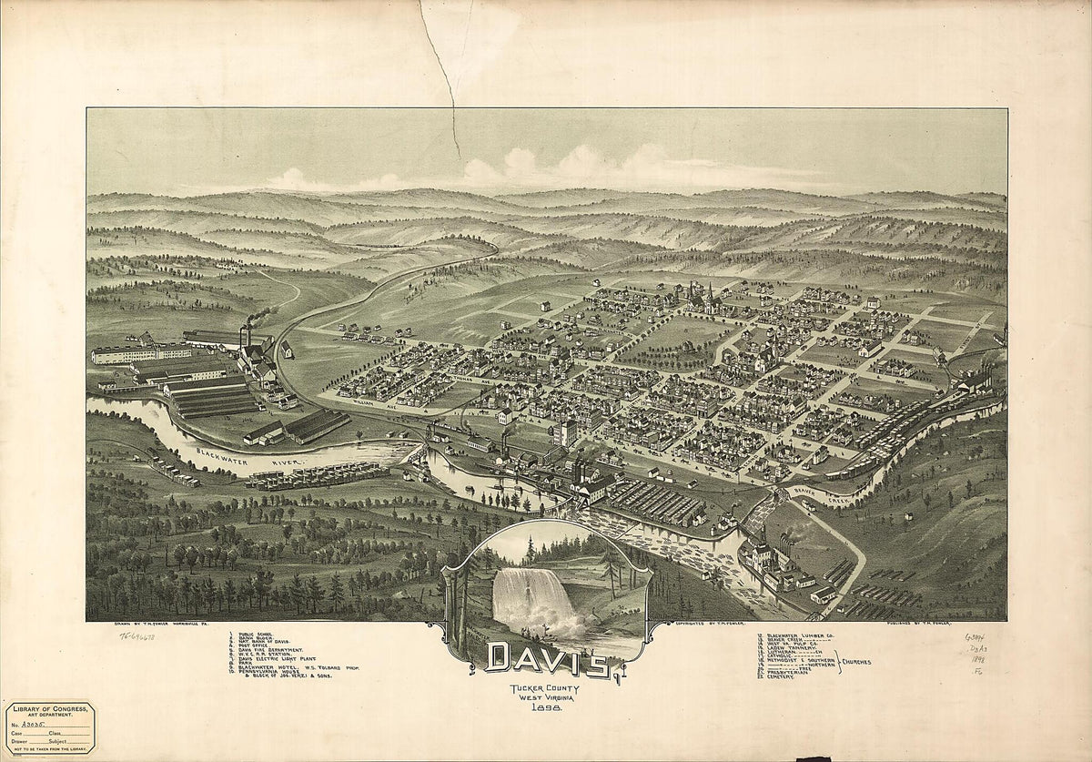 Davis, Tucker County, West Virginia 1898 by Relic Map Company