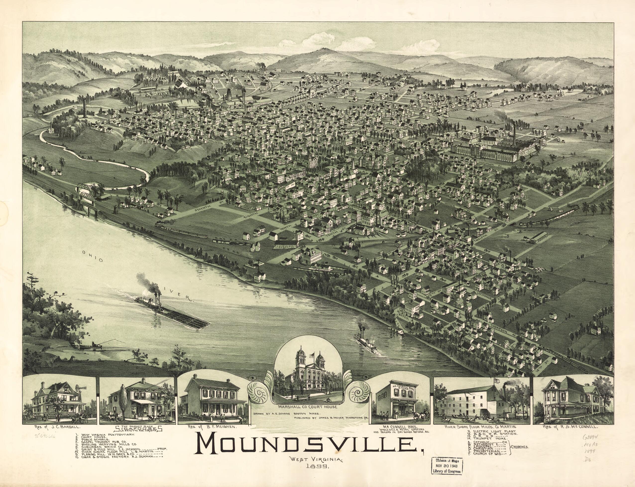 Moundsville, West Virginia 1899 by Relic Map Company