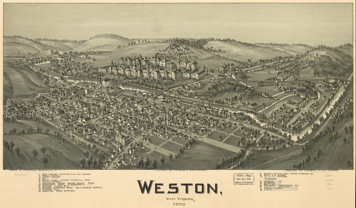 Weston, West Virginia 1900 by Relic Map Company