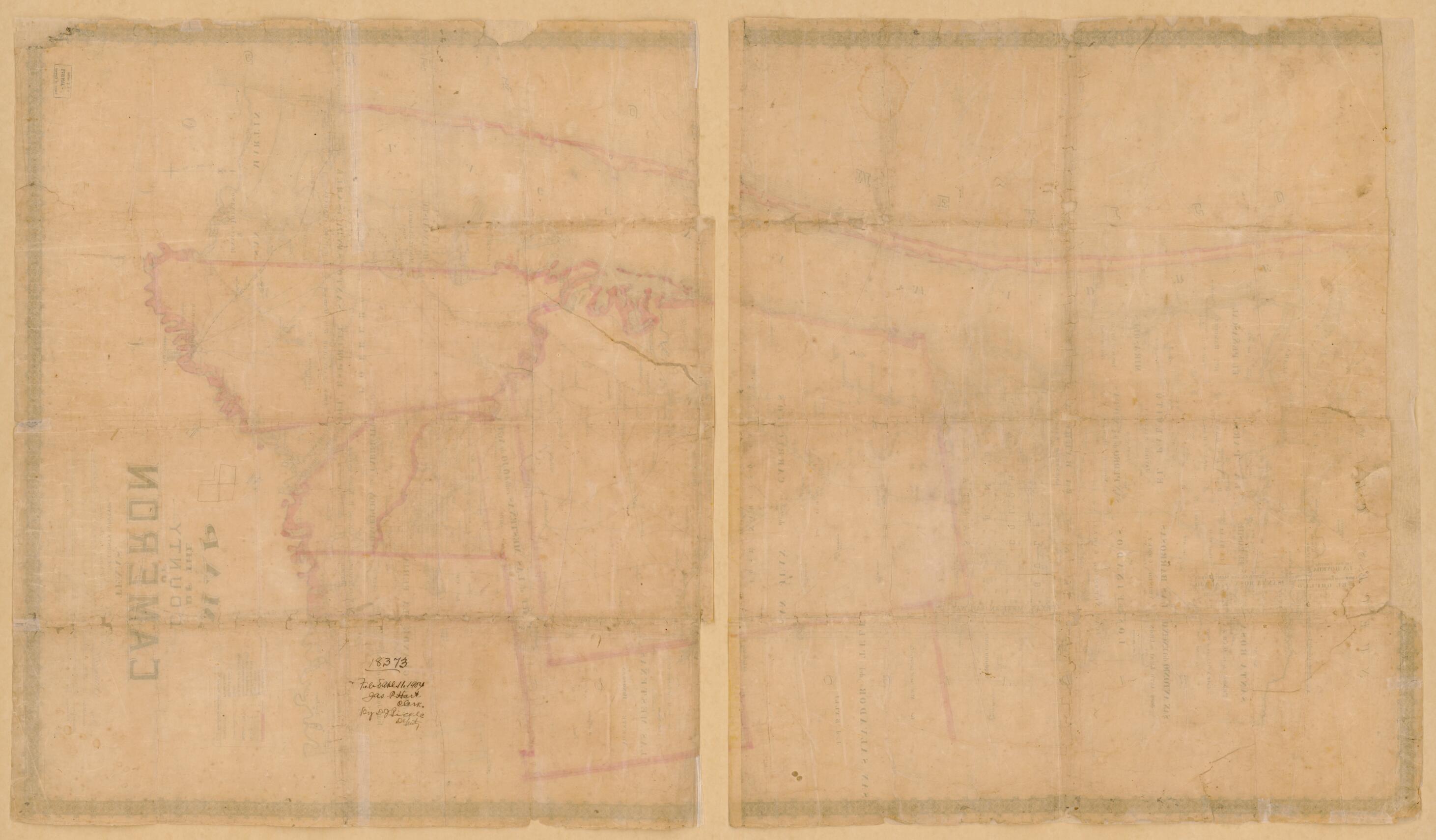 This old map of Map of the County of Cameron, Texas from 1884 was created by Tex. County Surveyor Cameron Co., J. J. Cocke in 1884