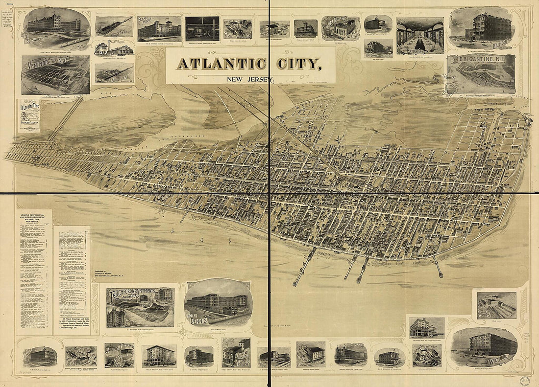 This old map of Atlantic City, New Jersey from 1900 was created by Landis & Alsop in 1900
