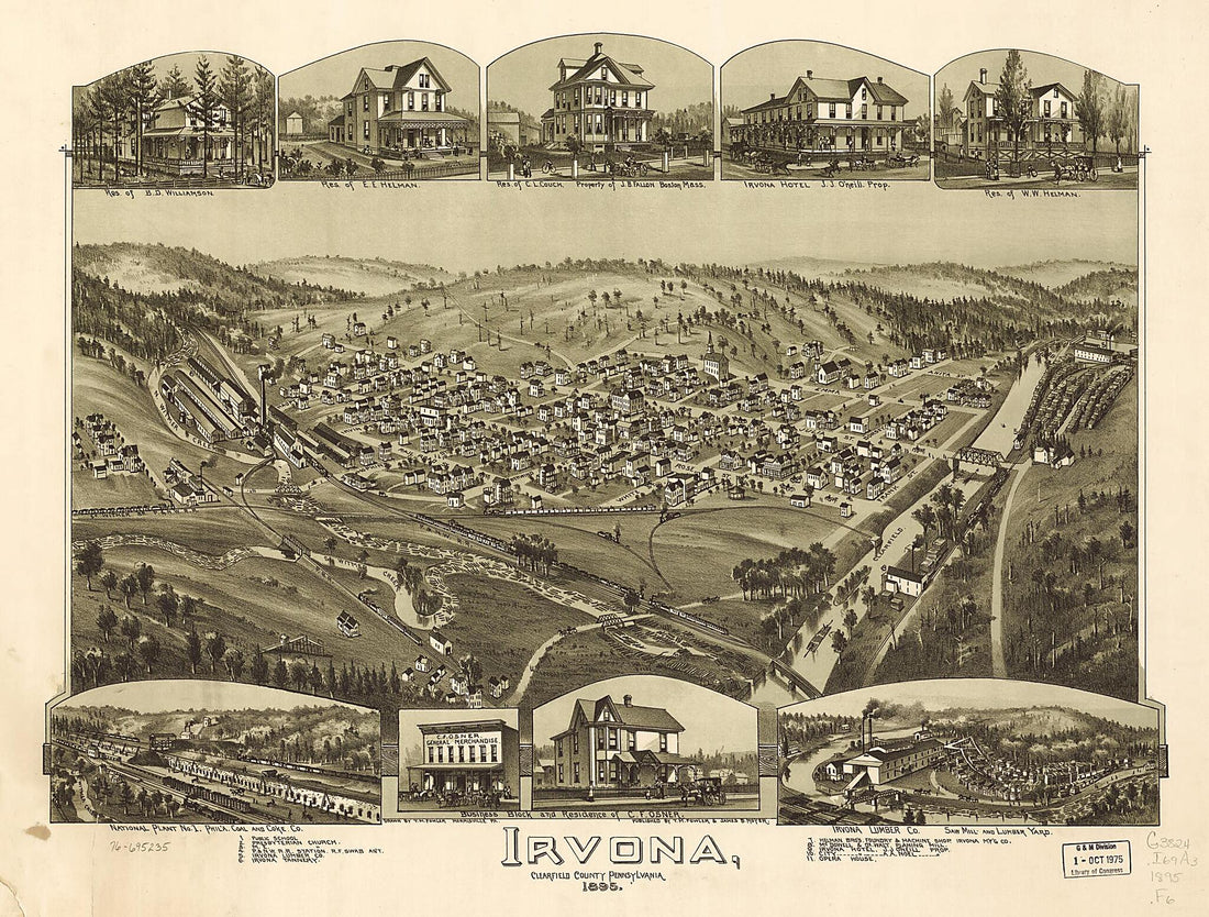 This old map of Irvona, Clearfield County, Pennsylvania from 1895 was created by T. M. (Thaddeus Mortimer) Fowler, James B. Moyer in 1895